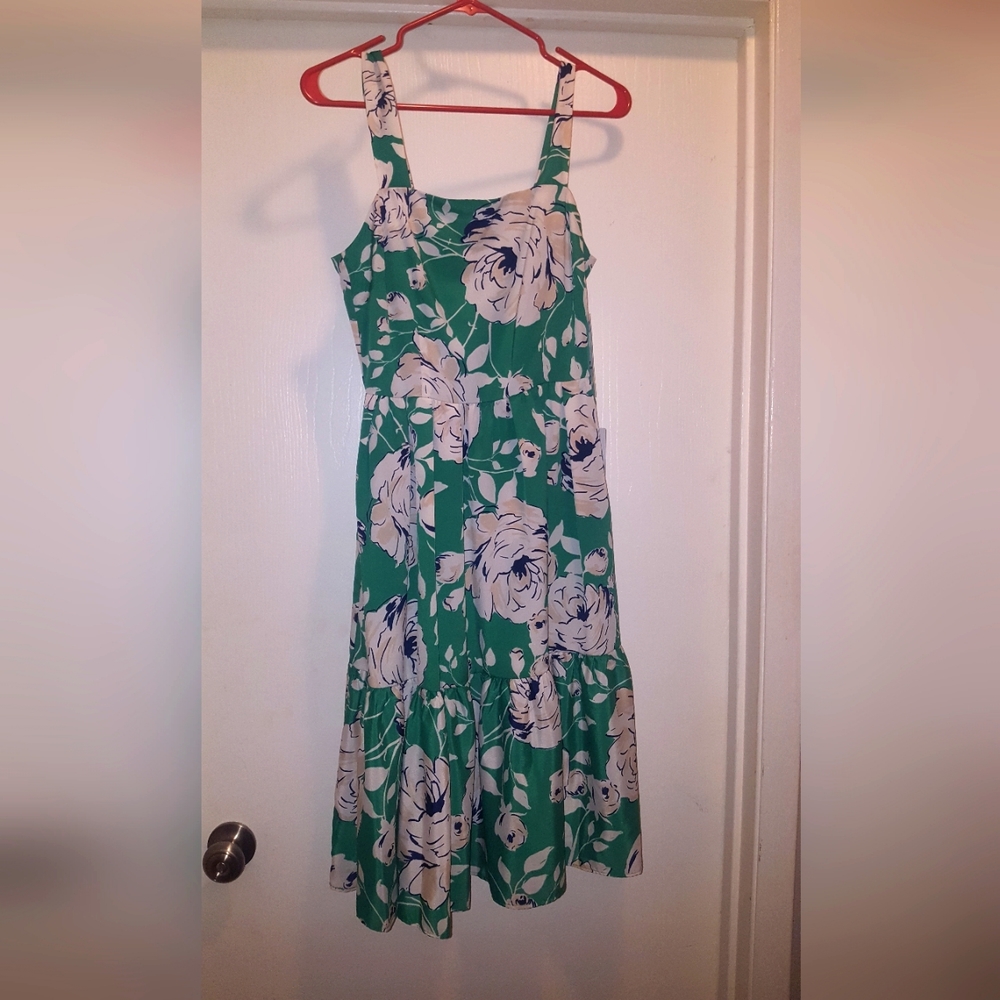 Eliza J Green Floral Midi Dress